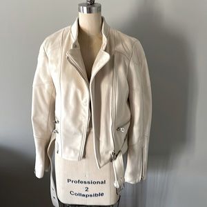 NWT Zara Cream Motorcycle Jacket